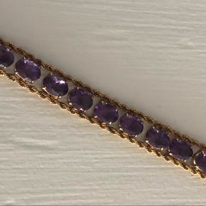 Amethyst and 14k Gold Tennis Bracelet, 7.5”, 12.9g